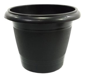 Vaso De Planta Plástico Redondo 700ml Preto