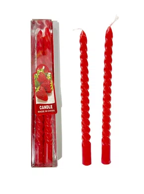 Vela Decorativa Retorcida Castiçal Lisa Com 2 Unidades 20 CM