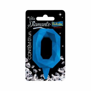 Vela Diamante Número 0 Azul