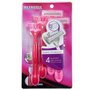 Kit Com 4 Aparelho De Barbear Descartável 3 Lâminas Aço Inox Alfacell