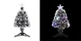Árvore De Natal 60 CM 45 Leds Nevada Com Fibra Óptica Com Pés De Plástico