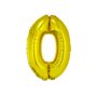 Balão Metalizado 40cm Número 0 Dourado