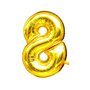 Balão Metalizado 40cm Número 8 Dourado