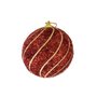 Bola De Natal Avulsa Com Glitter E Detalhes 6cm