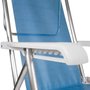 Cadeira Reclinável 8 Posições Alumínio Azul