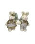 Casal Mini Coelhos De Pelúcia Bege 14cm 2 Unidades