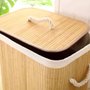 Cesto Roupa Suja De Bambu E Forrado Organizador Multiuso
