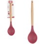 Colher De Silicone Cabo Madeira 31cm Vermelha