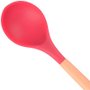 Colher De Silicone Cabo Madeira 31cm Vermelha