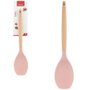 Colher Servir Silicone Cabo De Madeira Rosa/Nude