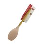 Colher Servir Silicone Cabo De Madeira Rosa/Nude
