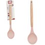Colher Silicone Cabo Madeira 31cm Rosa/Nude