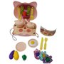 Conjunto Bolsa Cozinha De Plástico E Acessórios Com 28 Peças Doce Lar JR Toys