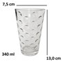 Conjunto Copo de Vidro Vegas 340ml 3 Peças Transparente