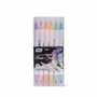 Conjunto Marcadores Dual Point Brush E Fine 6 Cores