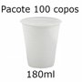 Pacote Copos Plásticos 180ml 100 Unidades Branco