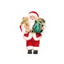 Enfeite Papai Noel 40cm Natalino Decorativo Saco De Presentes E Ursinho Bege Rio Master