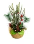 Enfeite Para Mesa De Natal Com Base Xadrez Pinhas 33 CM