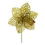 Flor De Natal 21cm Dourado Glitter