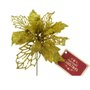 Flor De Natal 22,5cm Dourado Glitter