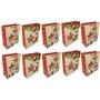 Kit 10 Bolsas Sacola De Papel Natal Grande