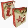 Kit 10 Bolsas Sacola De Papel Natal Grande