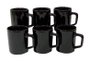 Kit 6 Mini Canecas Café Cerâmica Indian 90ml Preto 