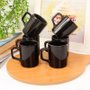 Kit 6 Mini Canecas Café Cerâmica Indian 90ml Preto 