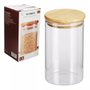 Kit 9 Potes Herméticos De Vidro Com Tampa De Bambu