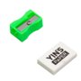 Kit Lápis De Cor 12 Cores Sextavado Com Apontador Borracha