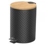 Lixeira Pedal 5L Tampa De Bambu Clink