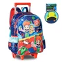 Mochila Infantil Com Rodinhas Gato Galactico Com Capuz