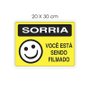 Placa Sorria Você Está Sendo Filmado 20x30cm
