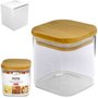 Pote Vidro Hermético Tampa De Bambu 300ml
