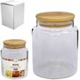 Pote Vidro Hermético Tampa De Bambu 700ml