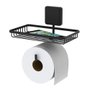 Suporte Adesivo Papel Higiênico Utensílios Banheiro Preto Fosco 