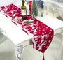Trilho De Mesa Natal Vermelho Renas 33x180cm