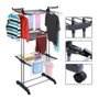 Varal De Roupa Dobrável Vertical Elevare 165cm Cor Preto MEK