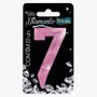Vela Diamante Número 7 Rosa
