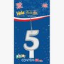 Vela Glitter Número 5 Prata