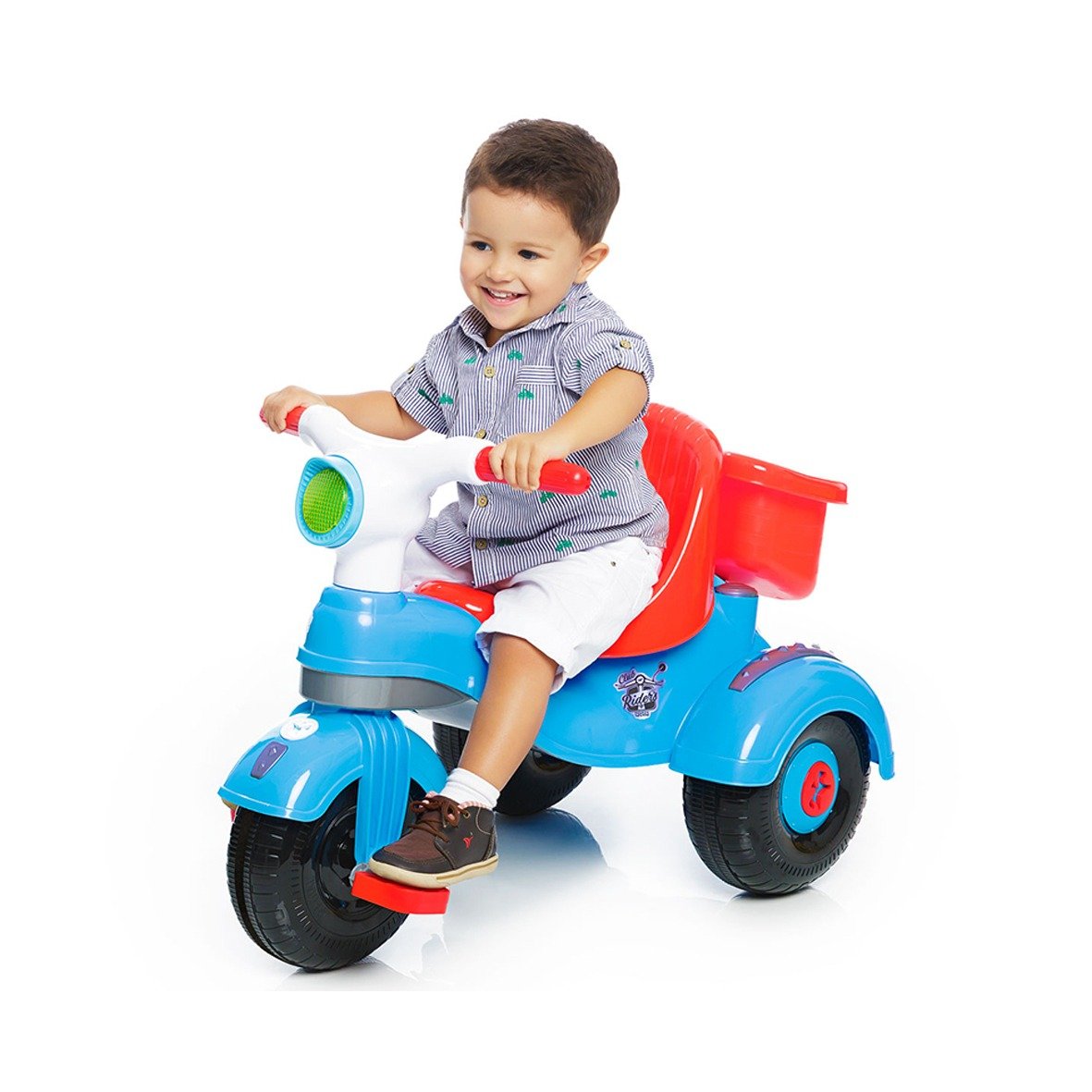 Triciclo Infantil Com Empurrador Velocita Classic Azul - Bom Preço Magazine