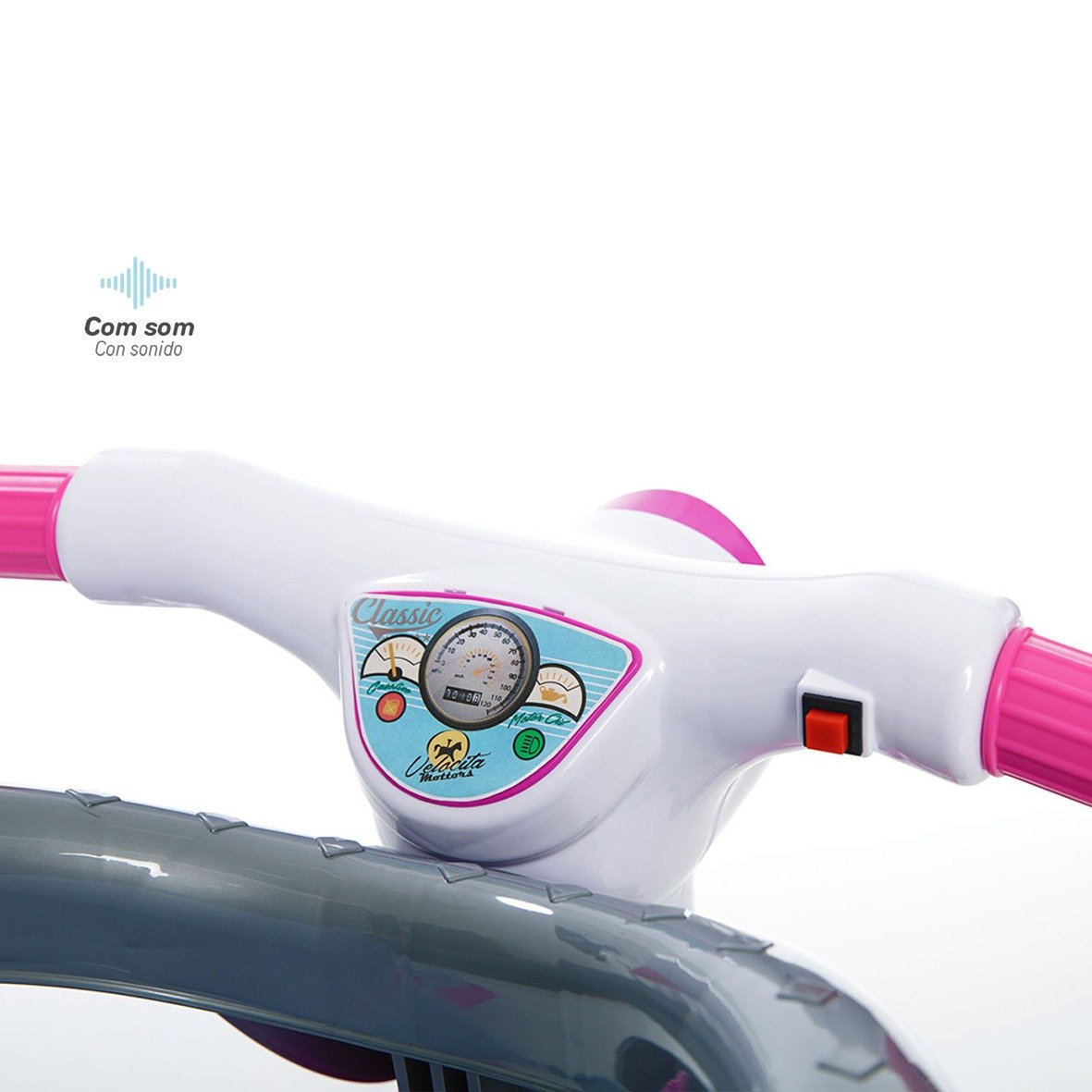 Triciclo Infantil Com Empurrador Velocita Classic Rosa - Bom Preço