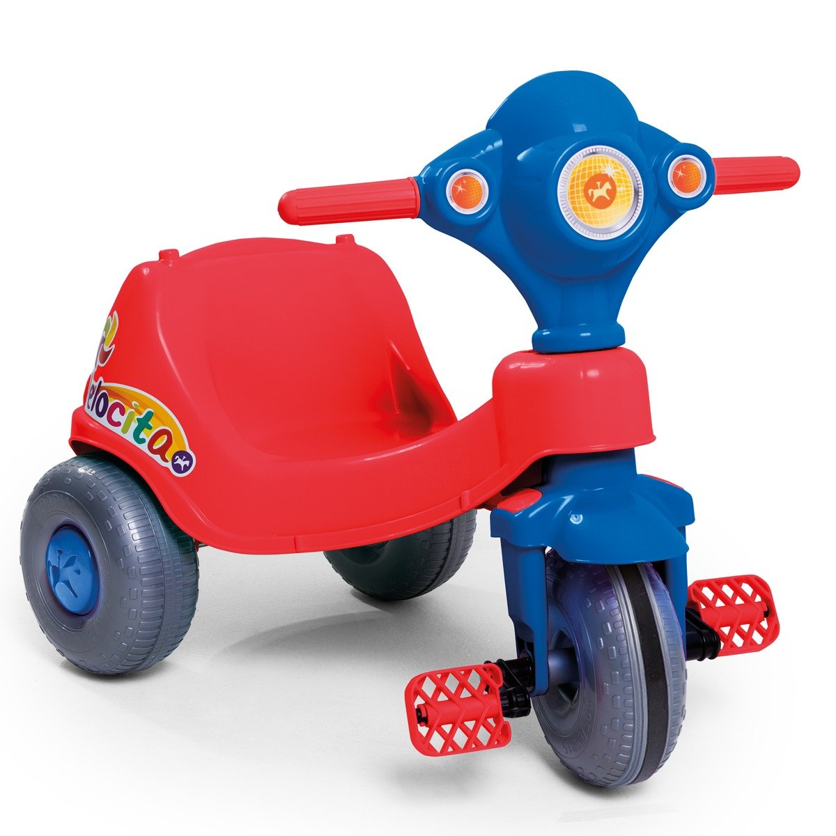 Motoca Infantil C/ Som Haste Passeio Pedal Fusca Fouks Azul